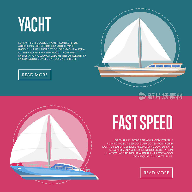 Yachting and cruising yachts flyers with sailboats